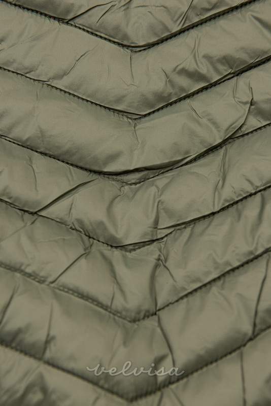 Olivnozelena jakna z elastičnim pasom