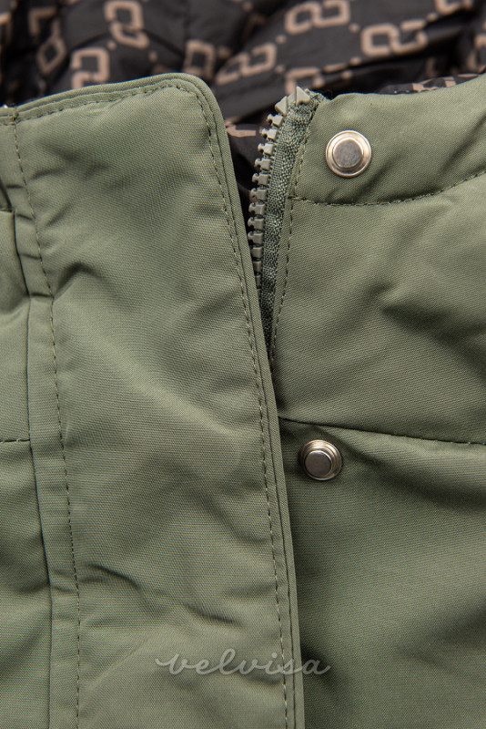 Obojestranska prehodna jakna zelena/črna