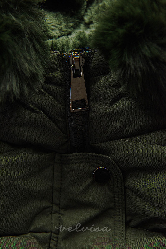 Zelena zimska jakna s pasom