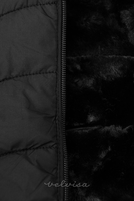 Obojestranska podložena jakna črna