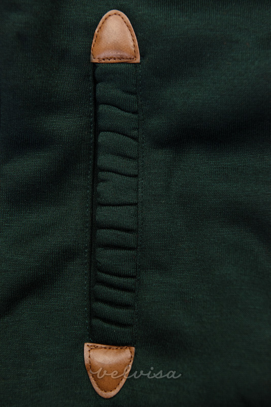 Smaragdnozelena jopica s podlogo z vzorcem v kapuci