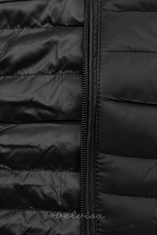 Črna prešita jakna za pomlad/jesen