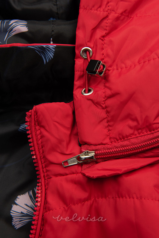 Rdeča obojestranska prehodna jakna