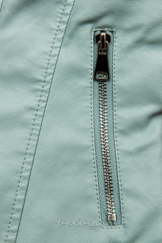 Svetlo modra (Baby blue) basic jakna iz umetnega usnja