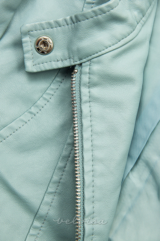 Svetlo modra (Baby blue) basic jakna iz umetnega usnja