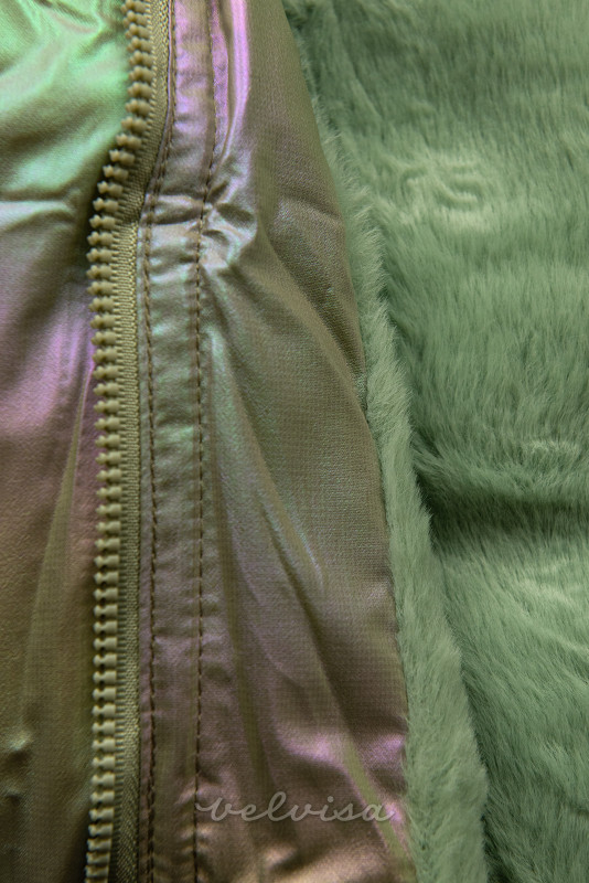 Biserno zelena zimska jakna