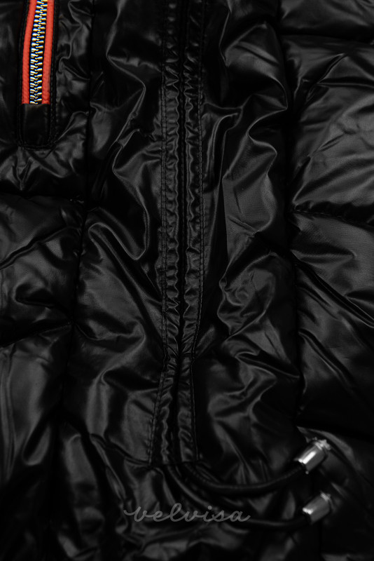 Zimska jakna z leskom črna/oranžna