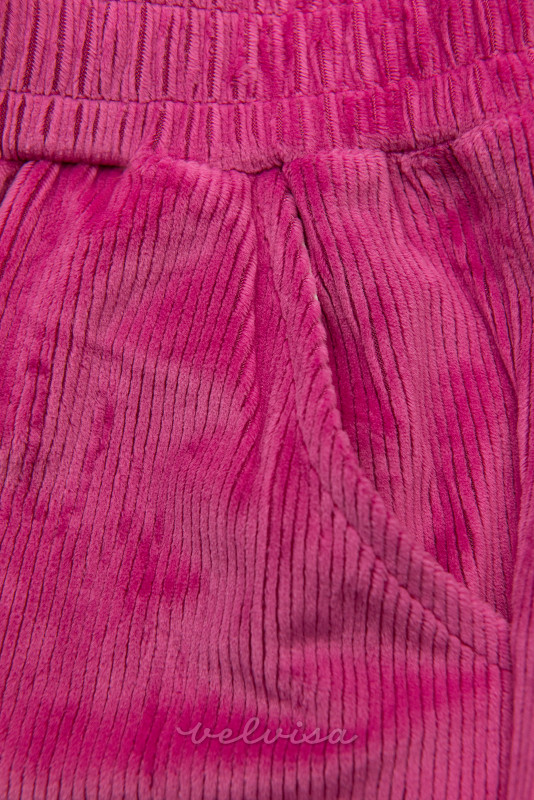 Rožnate hlače z zavezovanjem v pasu
