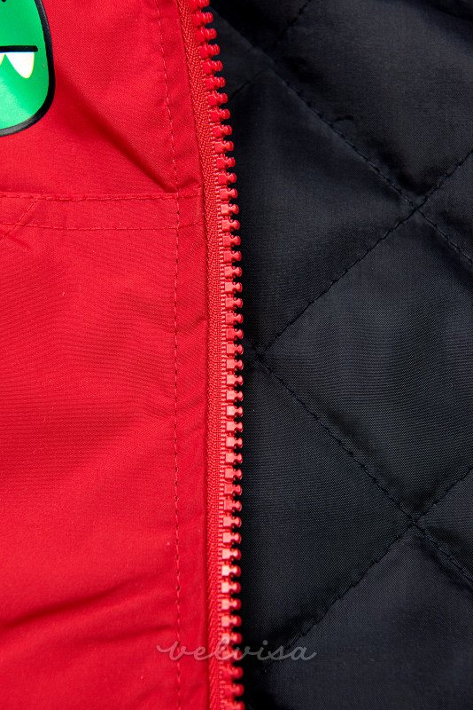 Rdeča jakna s kapuco DINO