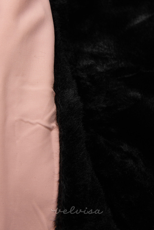Zimska otroška jakna črna/rožnata
