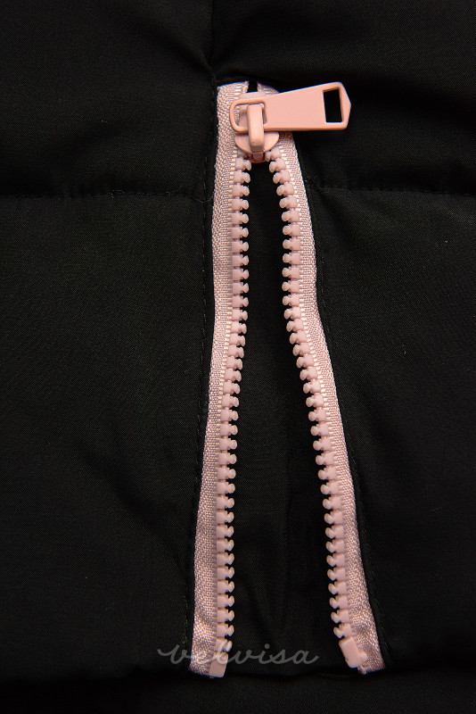Zimska otroška jakna črna/rožnata
