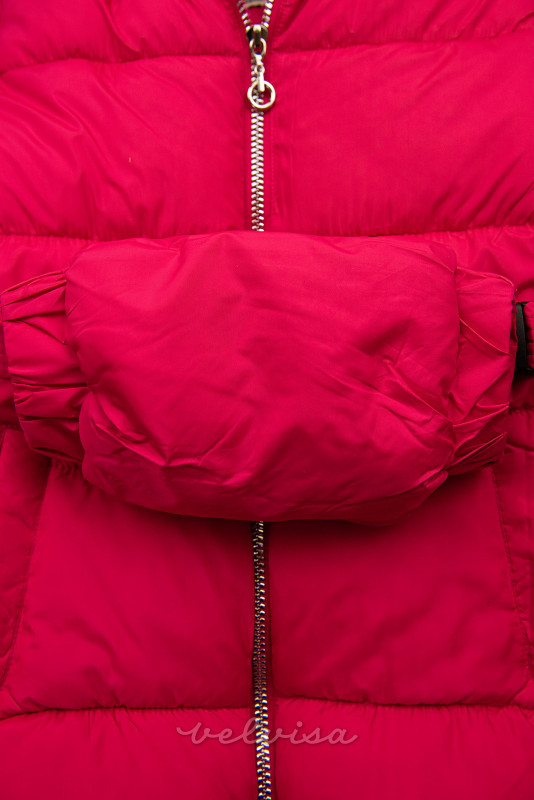 Rožnata (fuksija) jakna z ledvično torbico