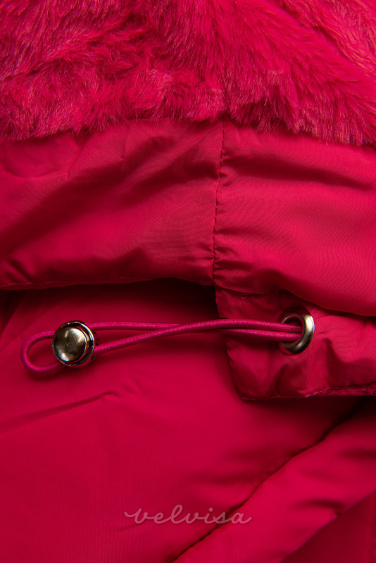 Rožnata (fuksija) jakna z ledvično torbico