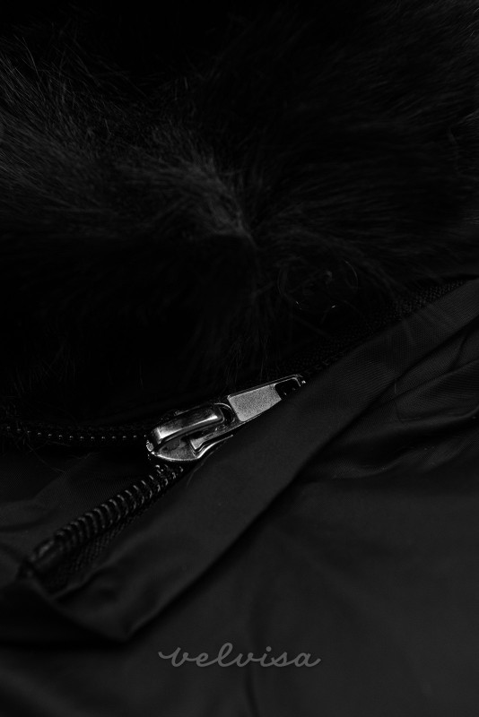 Črna jakna z ledvično torbico