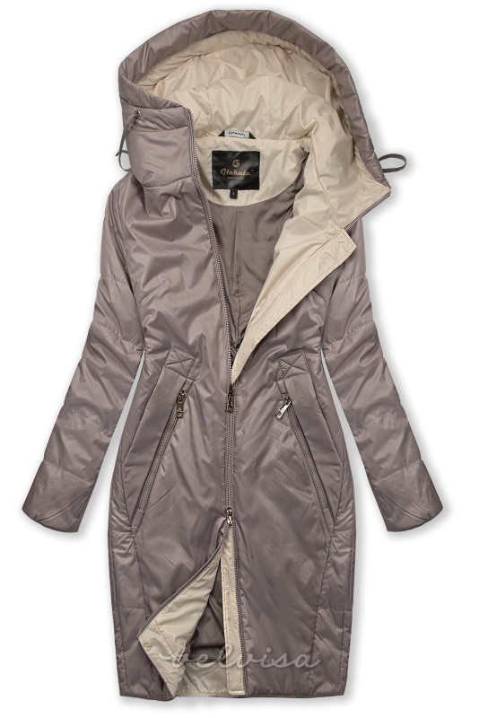 Bledo vijoličasta (mauve) dolga prehodna jakna