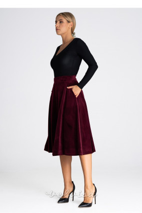 Elegantna midi krila v bordo barvi