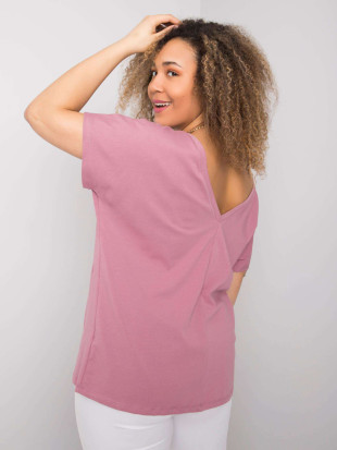 Roza plus size majica iz bombaža