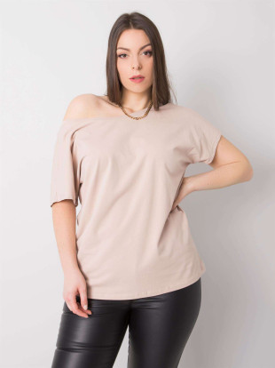 Bež majica plus size od pamuka
