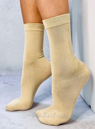 Gladke višje ženske nogavice svetlo rumene