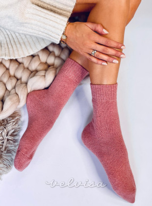 Rožnate volnene nogavice