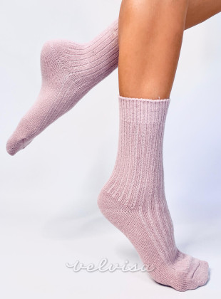 Rožnate tople ženske nogavice