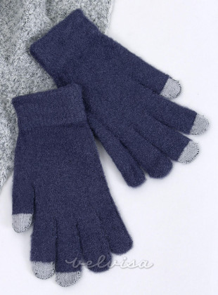 Ženske basic rokavice temno modre