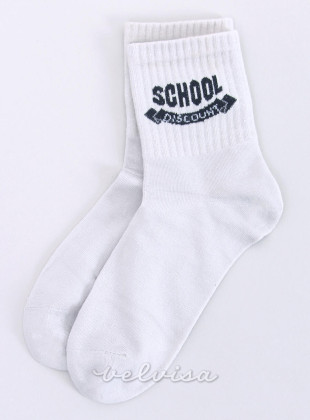 Sive bombažne nogavice SCHOOL