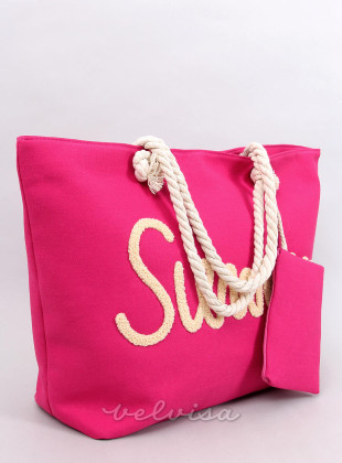 Rožnata torba za plažo SUMMER