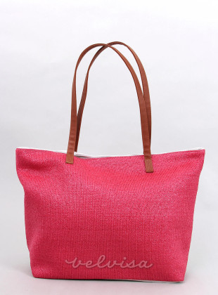 Rožnata (barva maline) torba za plažo VACATION