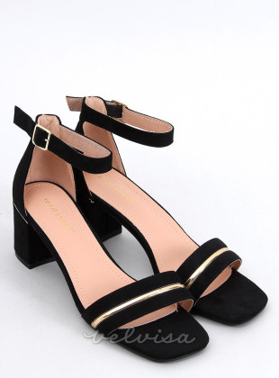 Črni nizki elegantni sandali