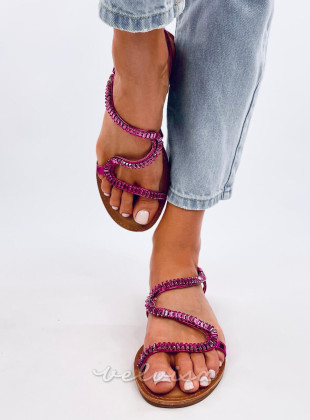 Rožnati sandali s kristalčki
