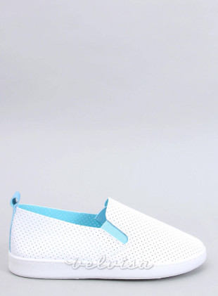 Perforirane slip-on teniske bele/modre