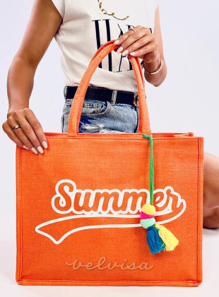 Oranžna torba za plažo Summer