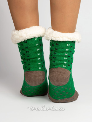 Ženske tople nogavice Rudolf zelene