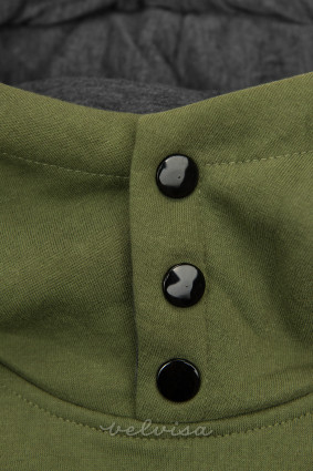 Daljši pulover zelen/siv