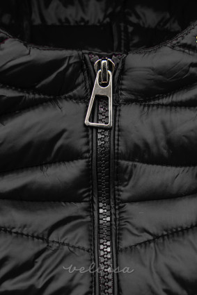 Črna jakna z elastičnim pasom