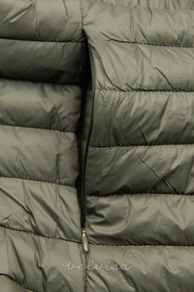Olivnozelena jakna z elastičnim pasom