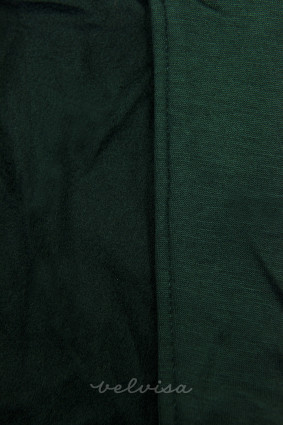 Smaragdnozelena dolga jopica s poševno zadrgo