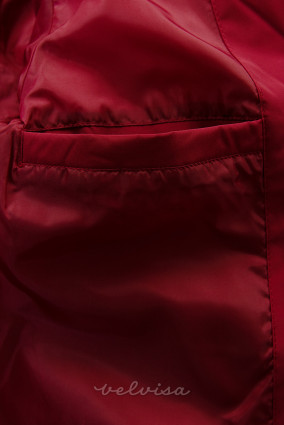 Rdeča zimska jakna s kapuco
