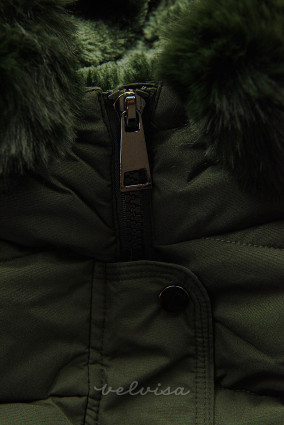 Zelena zimska jakna s pasom
