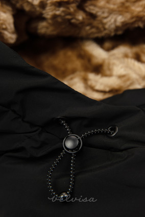 Črna dolga zimska bunda