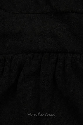 Črna kratka obleka s čipko