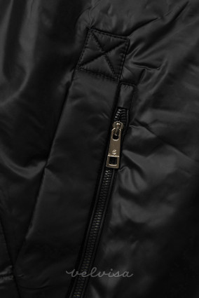 Črna dolga prehodna jakna