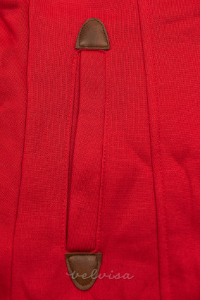 Rdeča jopica z oblikovanim pasom