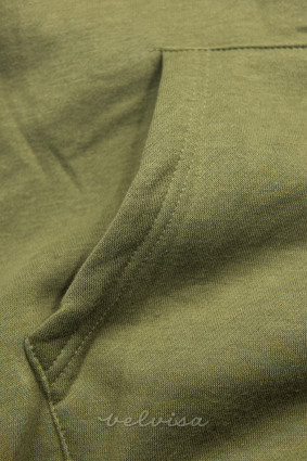 Zelen pulover s kapuco iz žameta