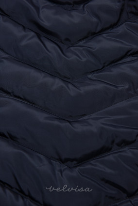 Temno modra prešita jakna za jesen/zimo