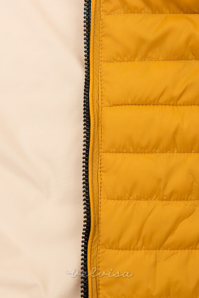 Obojestranska prehodna jakna rumena/bež