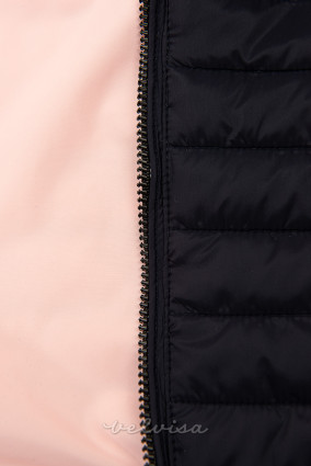 Obojestranska prehodna jakna temno modra/roza