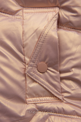 Rožnata otroška bunda s snemljivo kapuco
