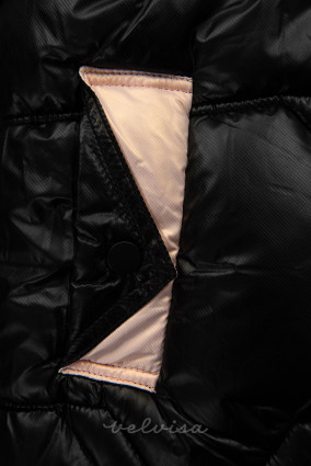 Črna otroška bunda s snemljivo kapuco